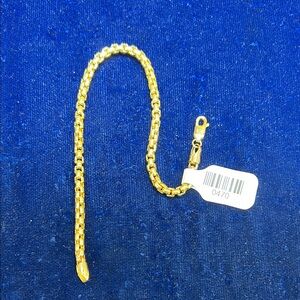 14k yellow Gold Box Chain Bracelet - Elegant Mans Jewelry